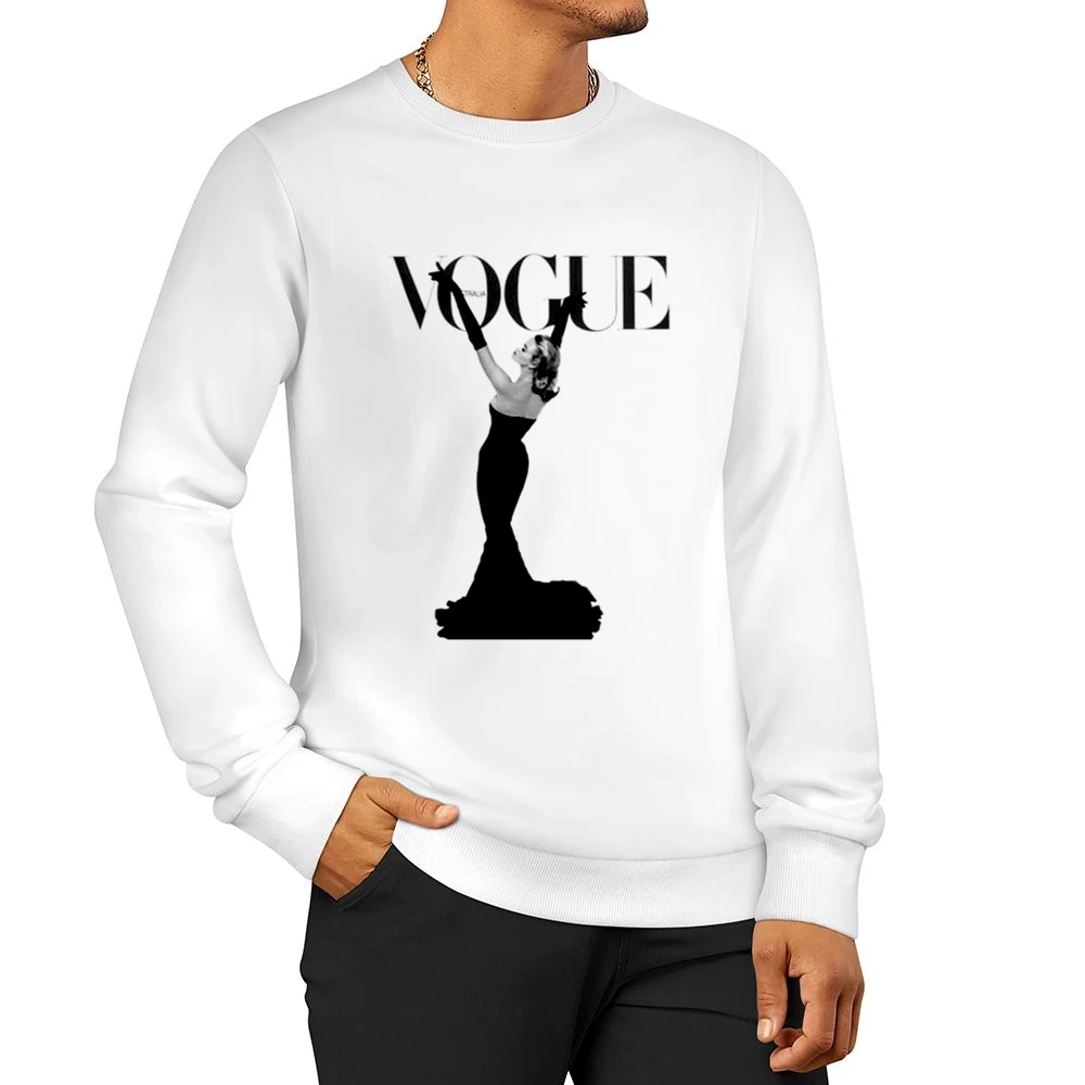 Vintage Vogue Italia Magazine Cover Graphic Tee Shirt Men Pullover Sweatshirt