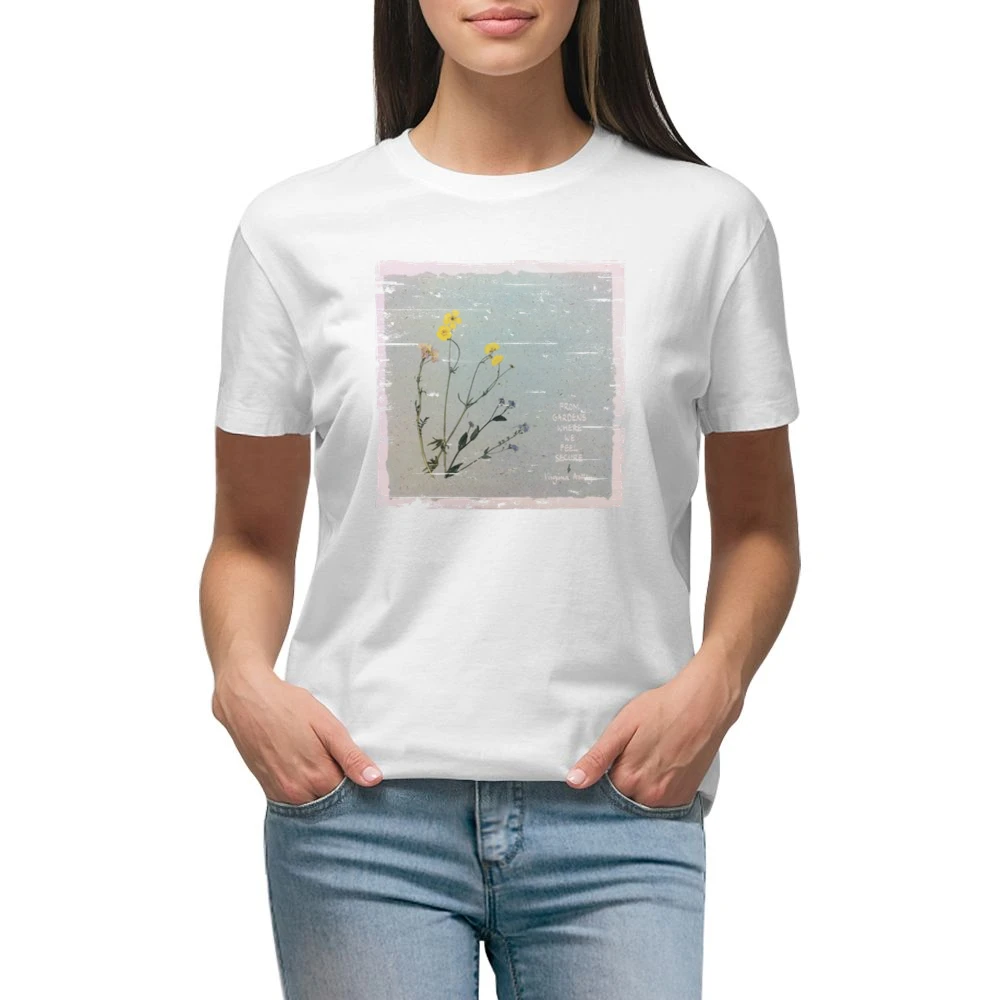 Virginia Astley From Gardens Where We Feel Secure Album Cover Distress Premium Women Ladies T-shirt