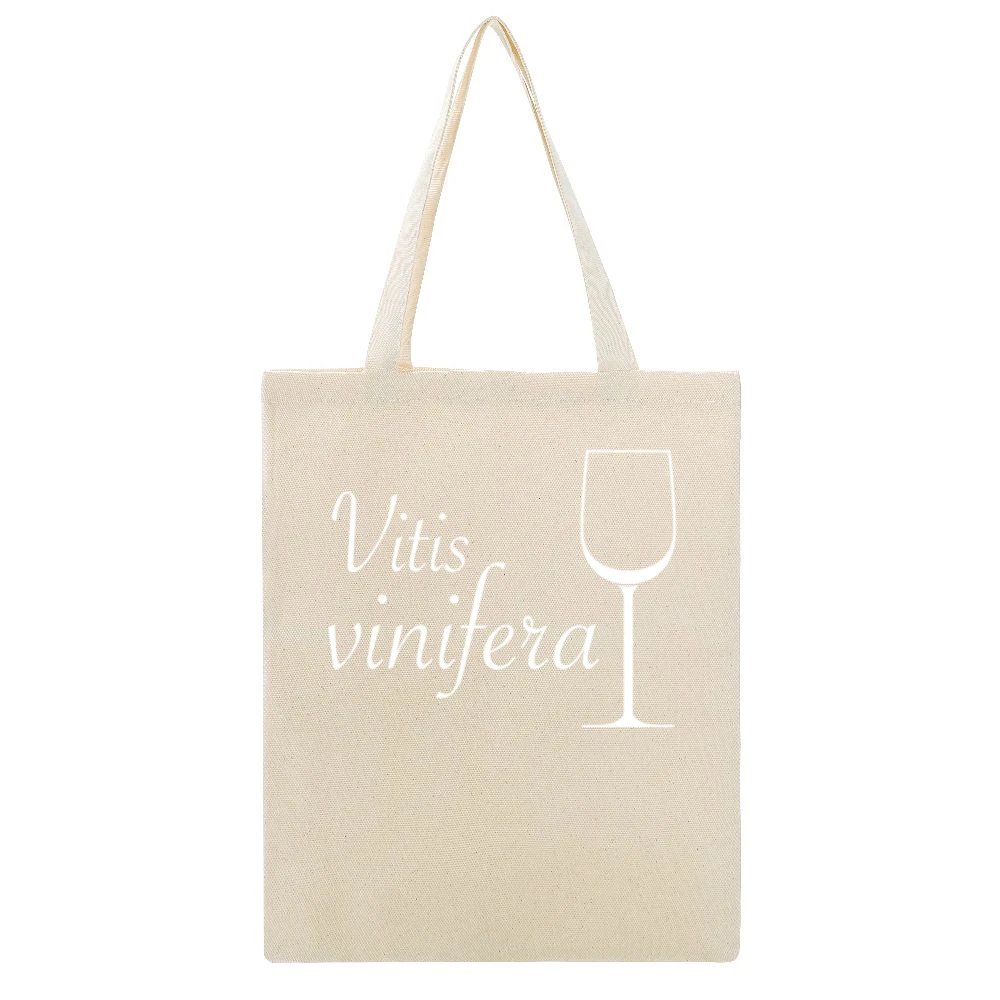 Vitis Vinifera Fun Common Grape Wine Love History Graphic Sommelier T Beige Canvas Tote Shopping Bag