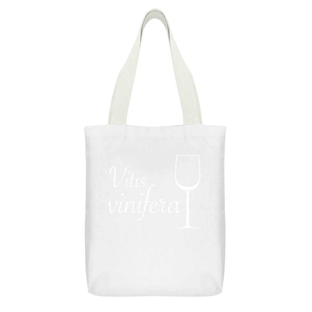 Vitis Vinifera Fun Common Grape Wine Love History Graphic Sommelier T White Canvas Tote Shopping Bag With Interior Pocket
