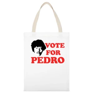 Vote For Pedro White Canvas Tote Shopping Bag