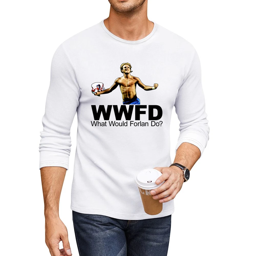 WWJD Diego Forlan Soccer Men CrewNeck Long Sleeve T-Shirt