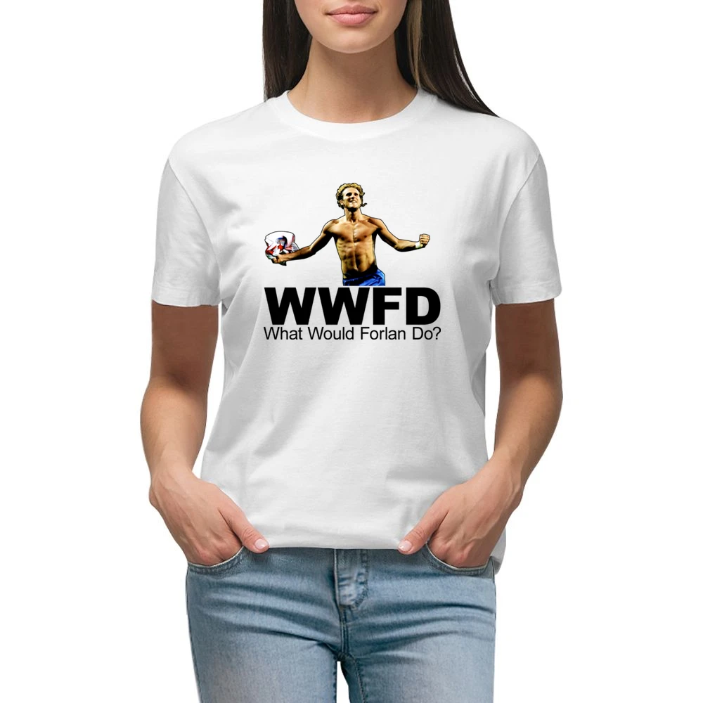WWJD Diego Forlan Soccer Premium Women Ladies T-shirt