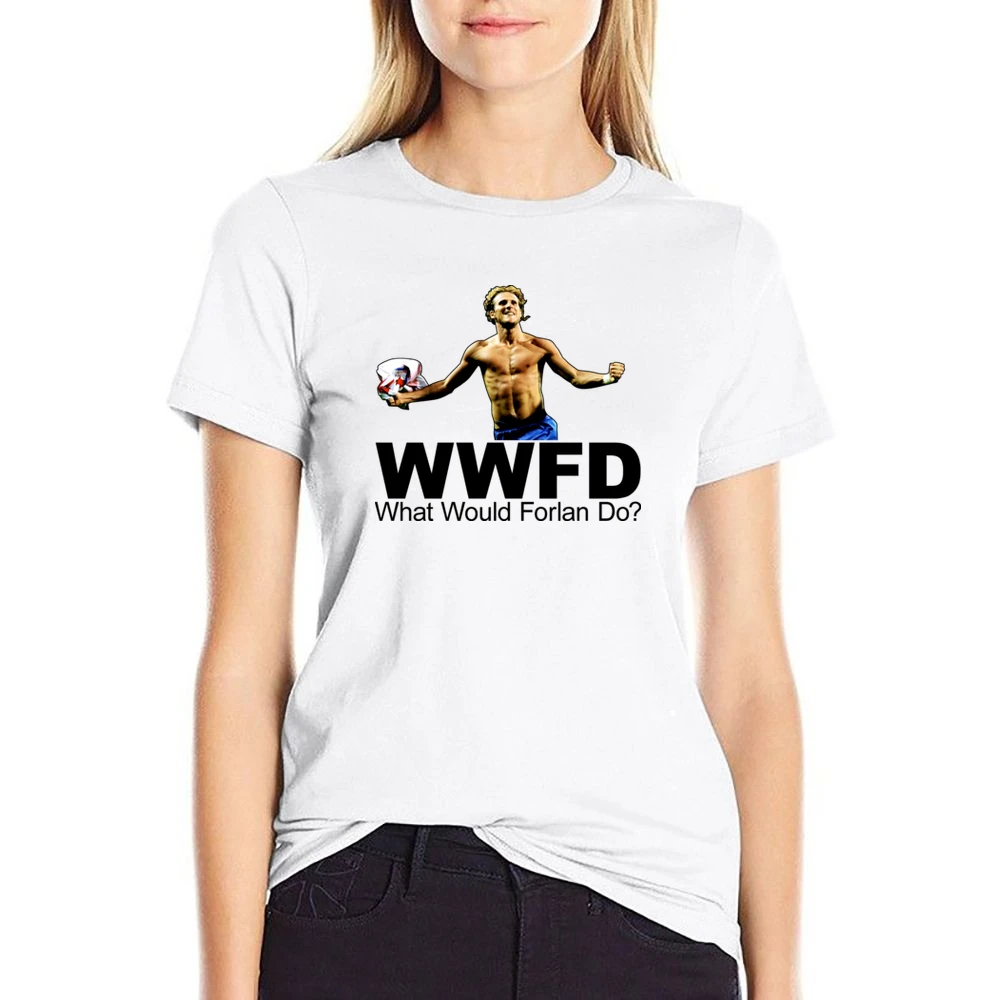 WWJD Diego Forlan Soccer US Size Women Ladies T-shirt