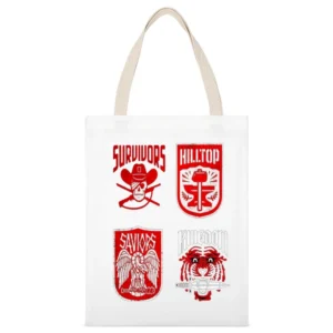 Walking Dead Logo Tshirt White Canvas Tote Shopping Bag