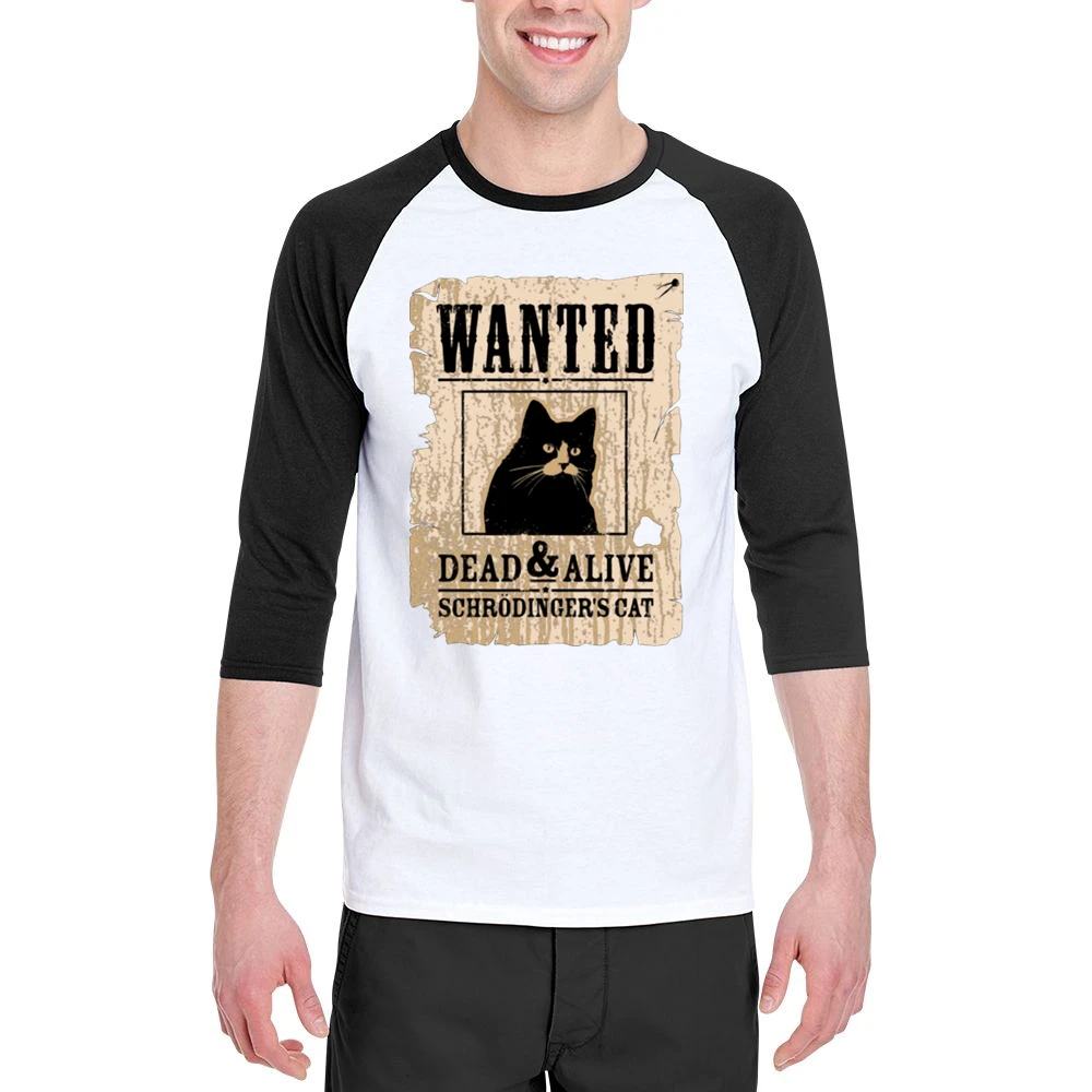 Wanted schrodingers cat dead and alive Men 3/4 Sleeve T-Shirt