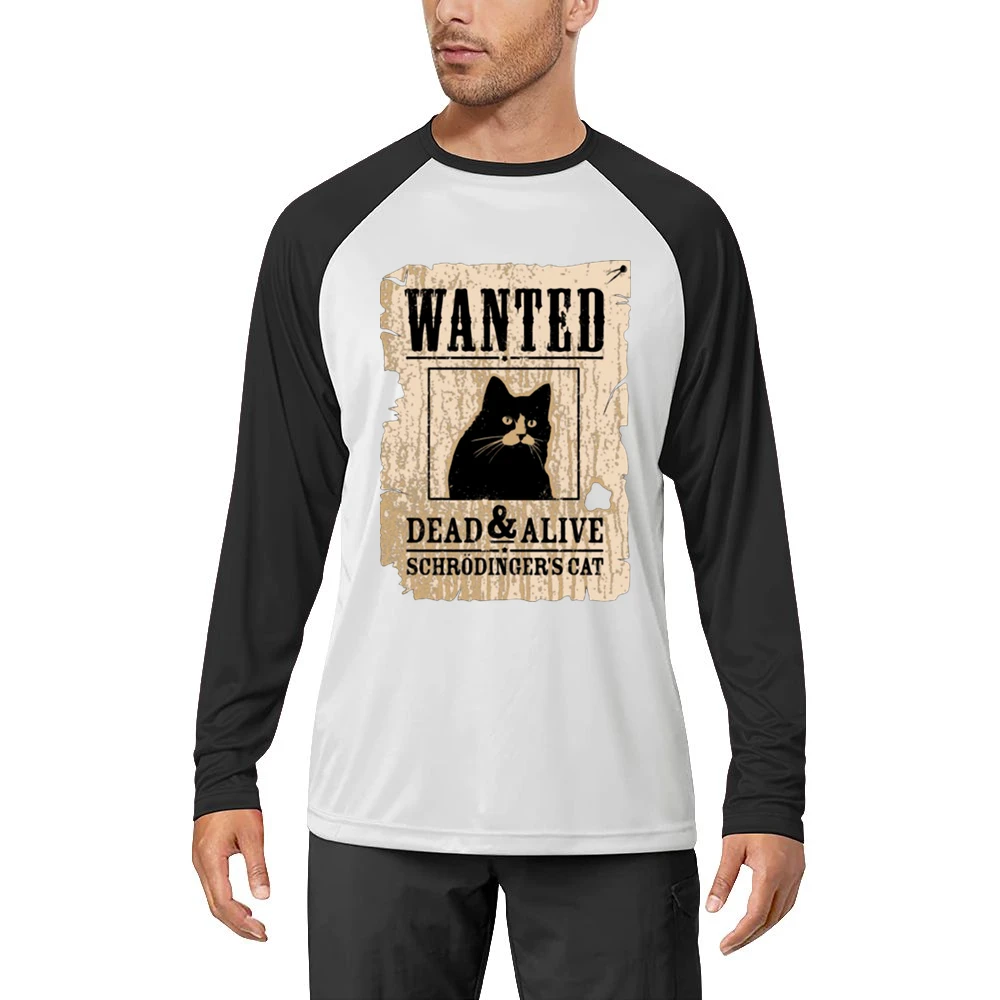 Wanted schrodingers cat dead and alive Men Long Sleeve T-Shirt