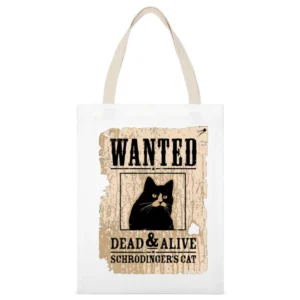 Wanted schrodingers cat dead and alive White Canvas Tote Shopping Bag