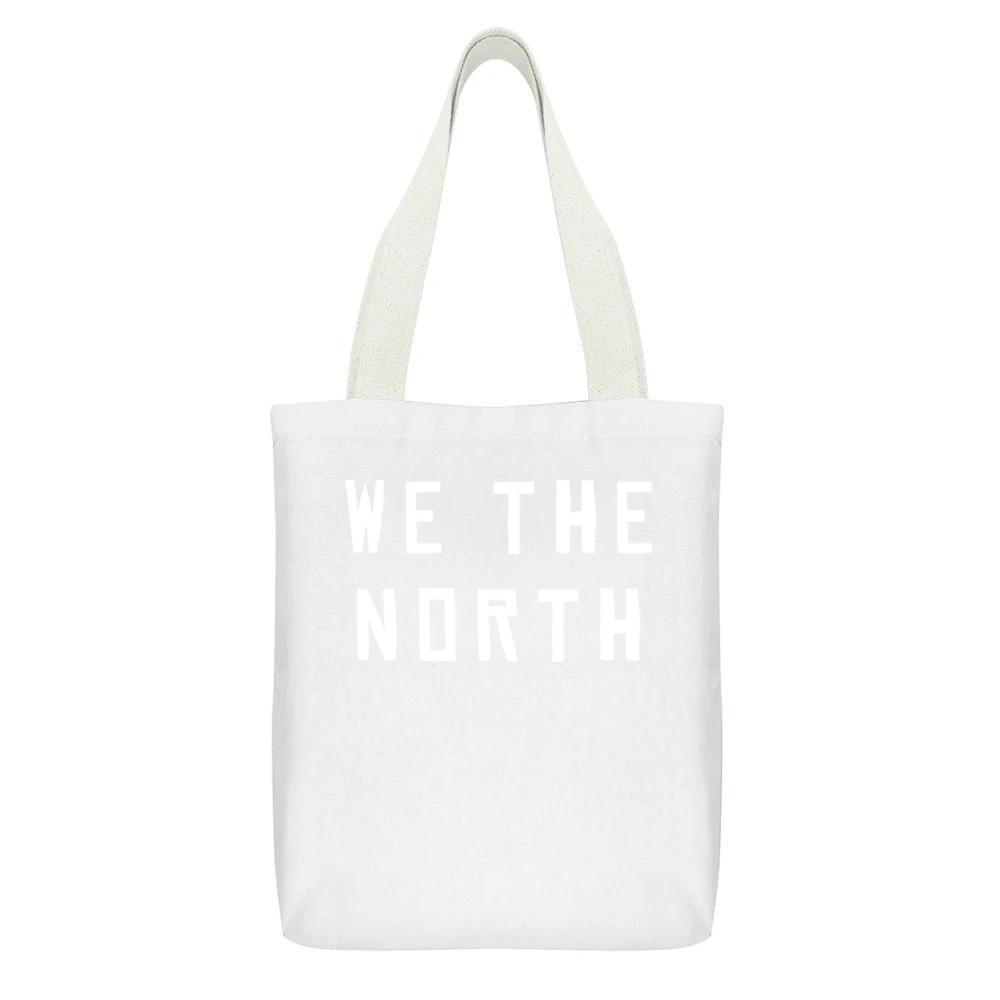 We The North Toronto Basketball White Canvas Tote Shopping Bag With Interior Pocket
