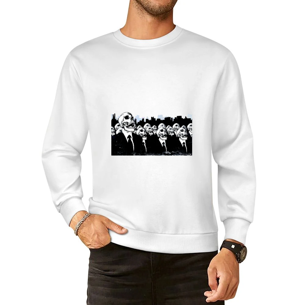 We live no more living dead zombies skeleton skull European Size Pullover Sweater