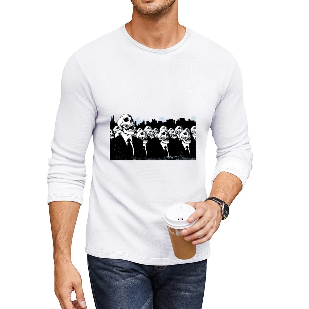 We live no more living dead zombies skeleton skull Men CrewNeck Long Sleeve T-Shirt