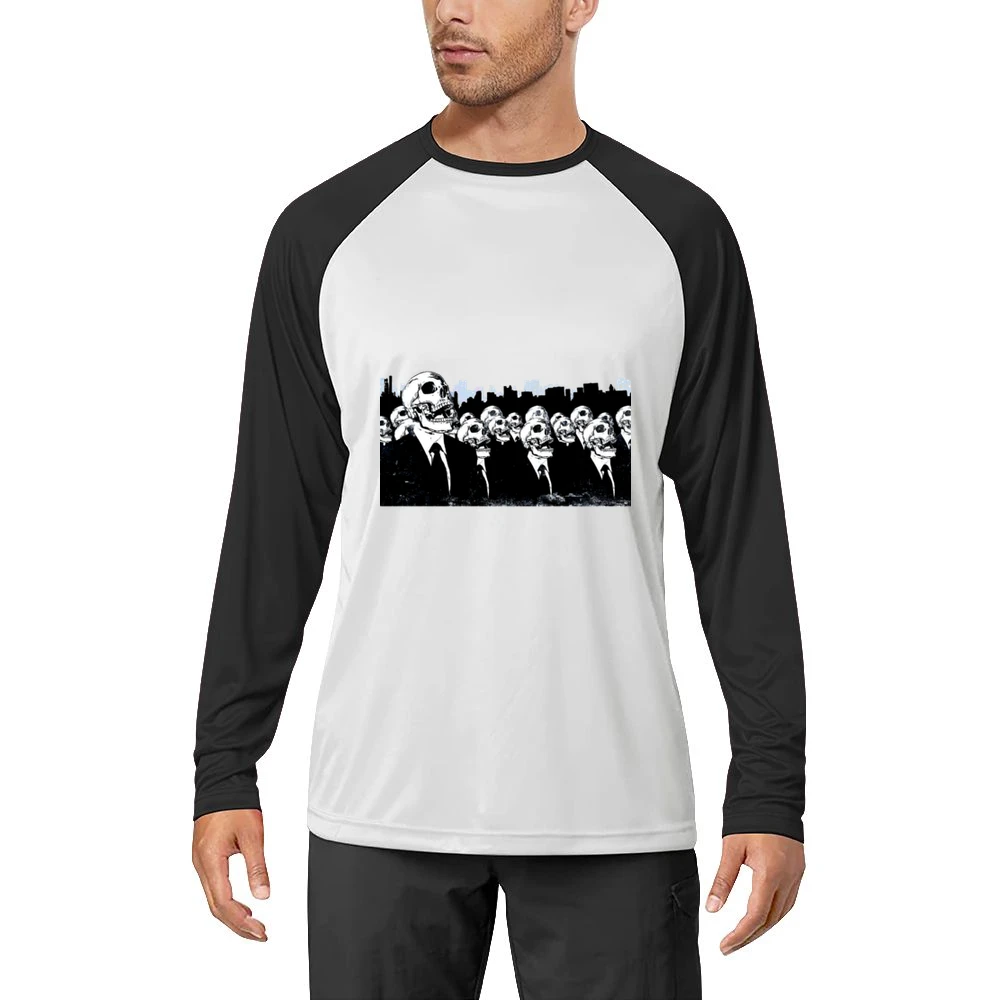 We live no more living dead zombies skeleton skull Men Long Sleeve T-Shirt