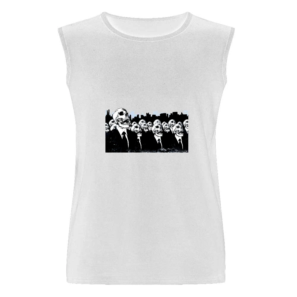 We live no more living dead zombies skeleton skull Men Sleeveless T-Shirt