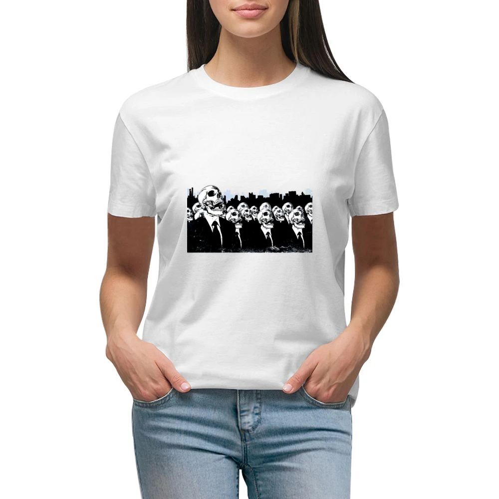 We live no more living dead zombies skeleton skull Premium Women Ladies T-shirt