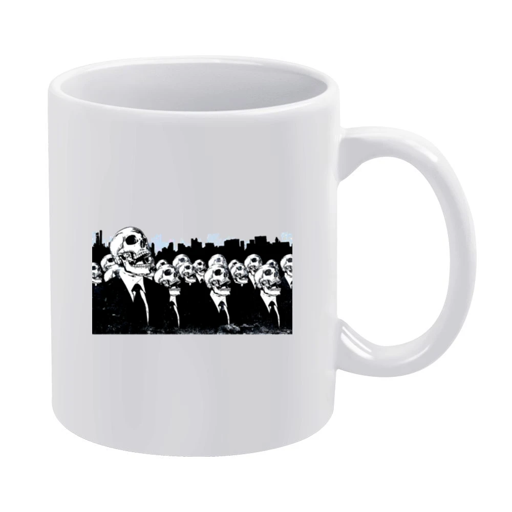 We live no more living dead zombies skeleton skull White Mug