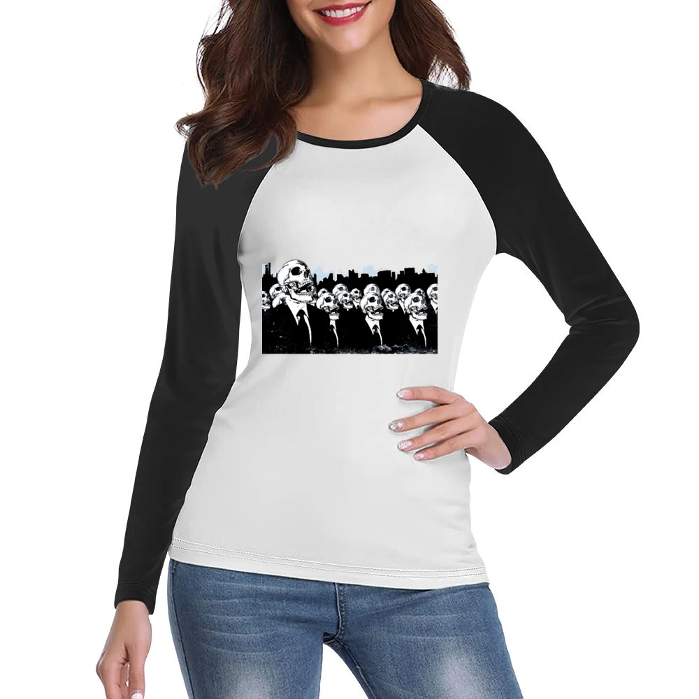 We live no more living dead zombies skeleton skull Women Ladies Long Sleeve T-Shirt
