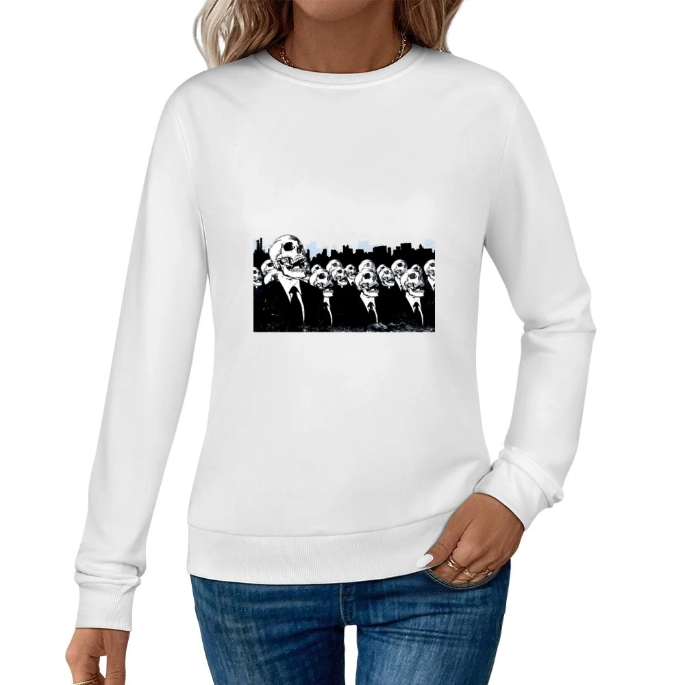 We live no more living dead zombies skeleton skull Women Pullover Sweatshirt