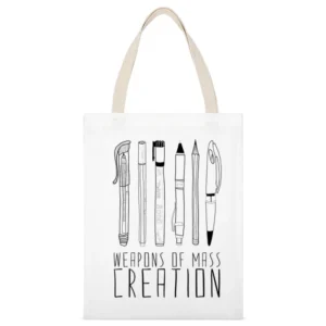 Weapons Of Mass Creative Funny Cool Graphic Designer Art Student T Shi White Canvas Tote Shopping Bag