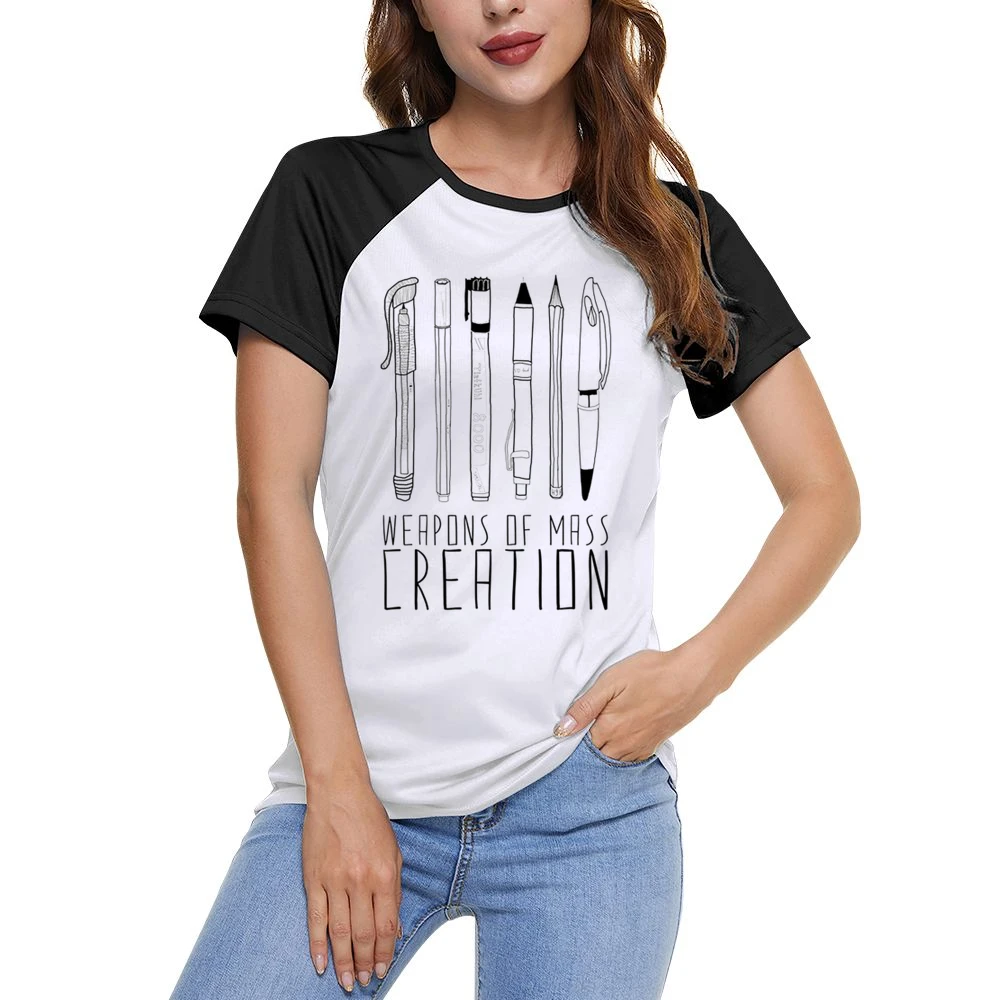 Weapons Of Mass Creative Funny Cool Graphic Designer Art Student T Shi Women Ladies Short Sleeve T-Shirt