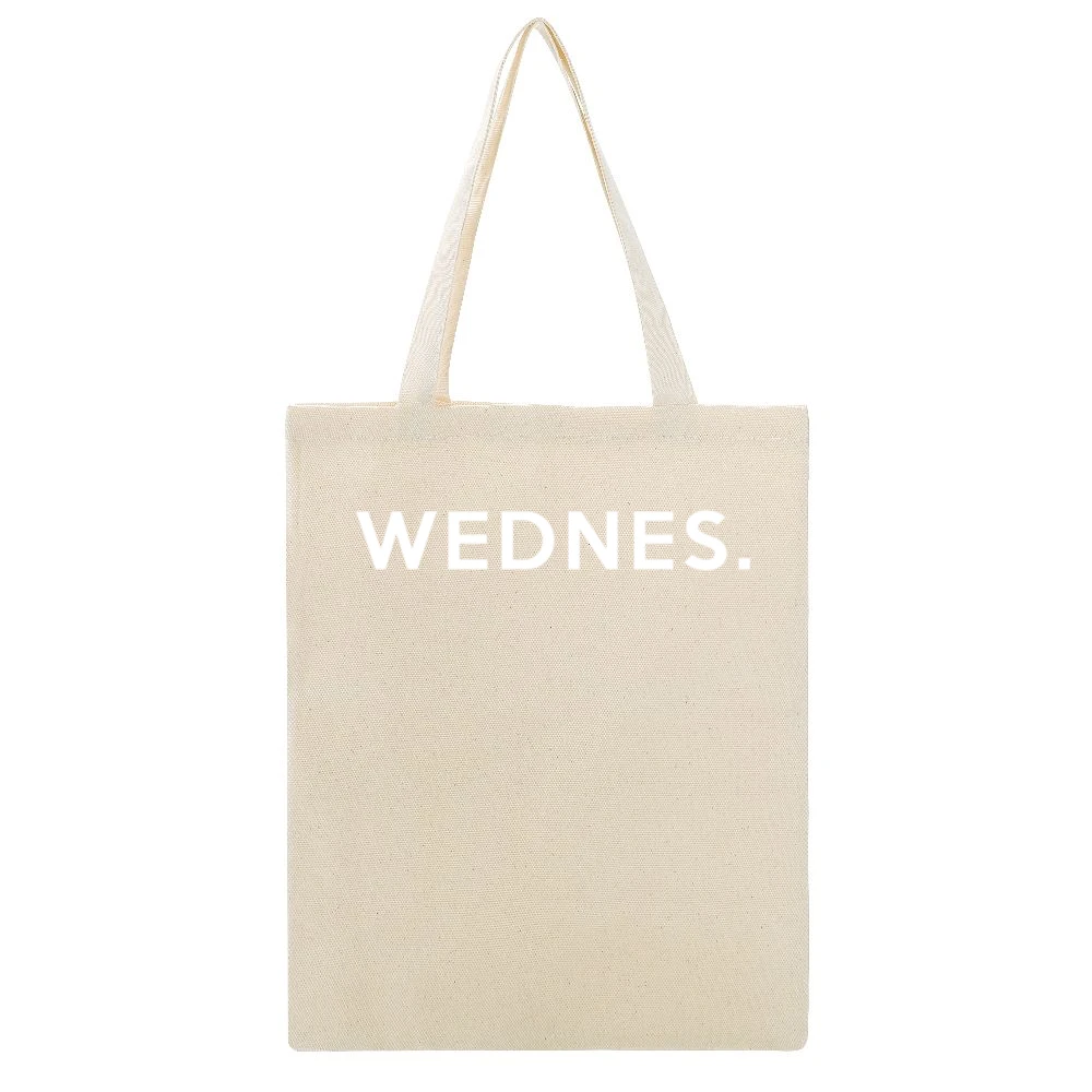 Wednesday Fun Short Form Days Of The Week Popular Graphic Beige Canvas Tote Shopping Bag