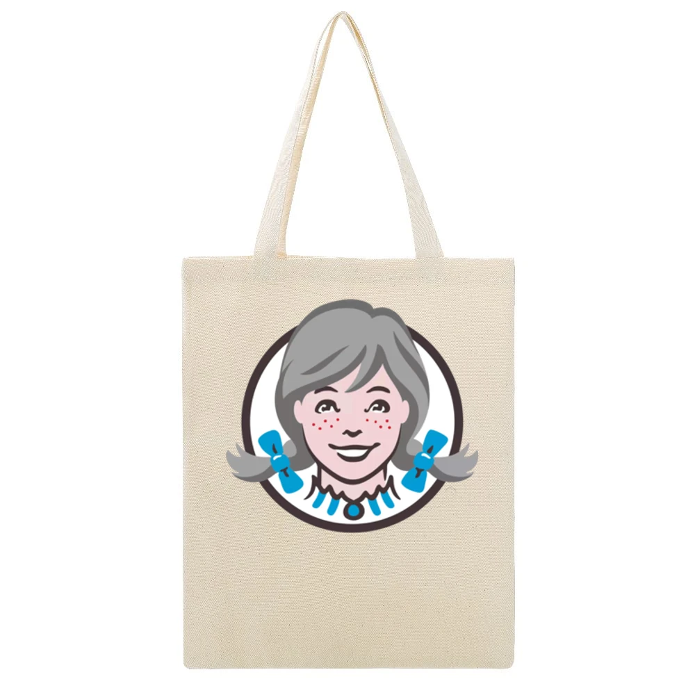 Wendy's Logo Lisa Laflamme Support Beige Canvas Tote Shopping Bag