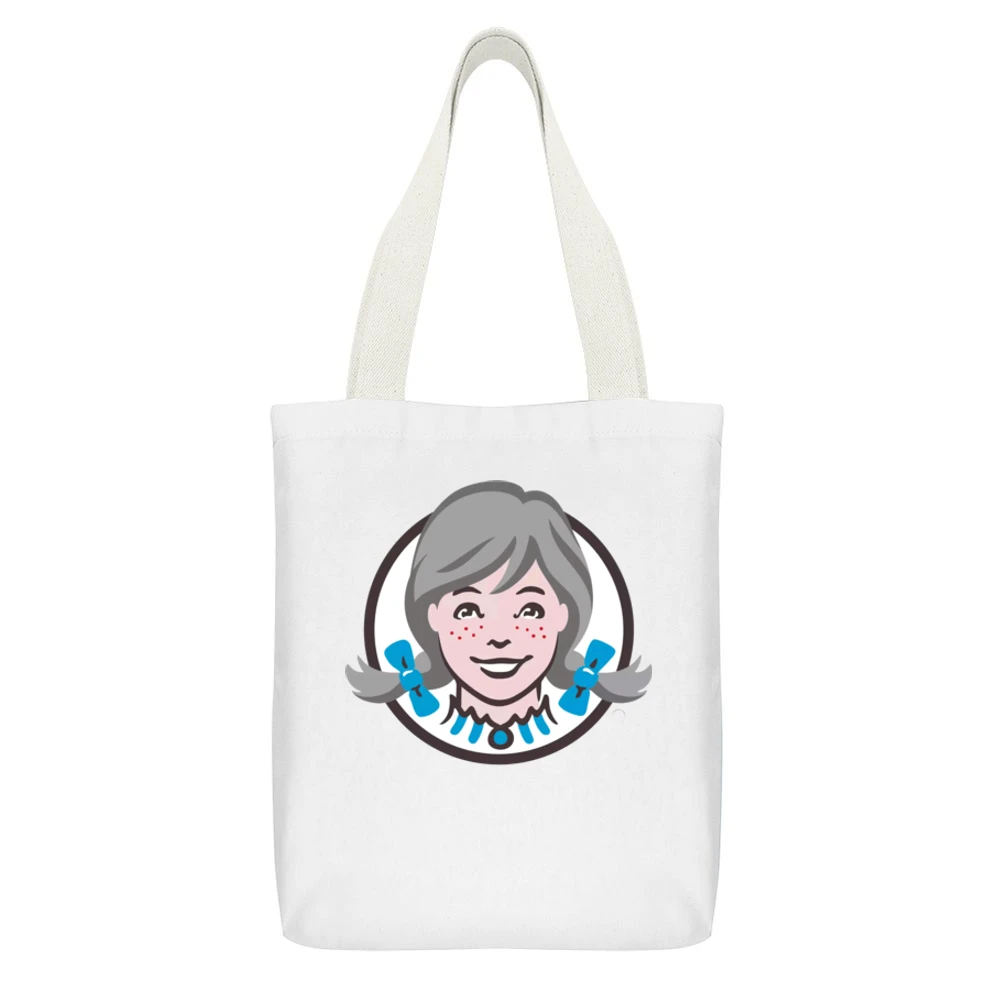 Wendy's Logo Lisa Laflamme Support White Canvas Tote Shopping Bag With Interior Pocket