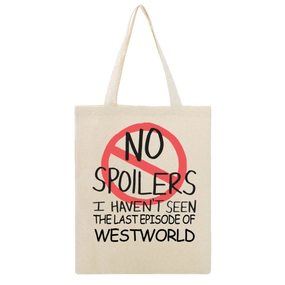Westworld No Spoilers Last Episode Tv Funny Beige Canvas Tote Shopping Bag