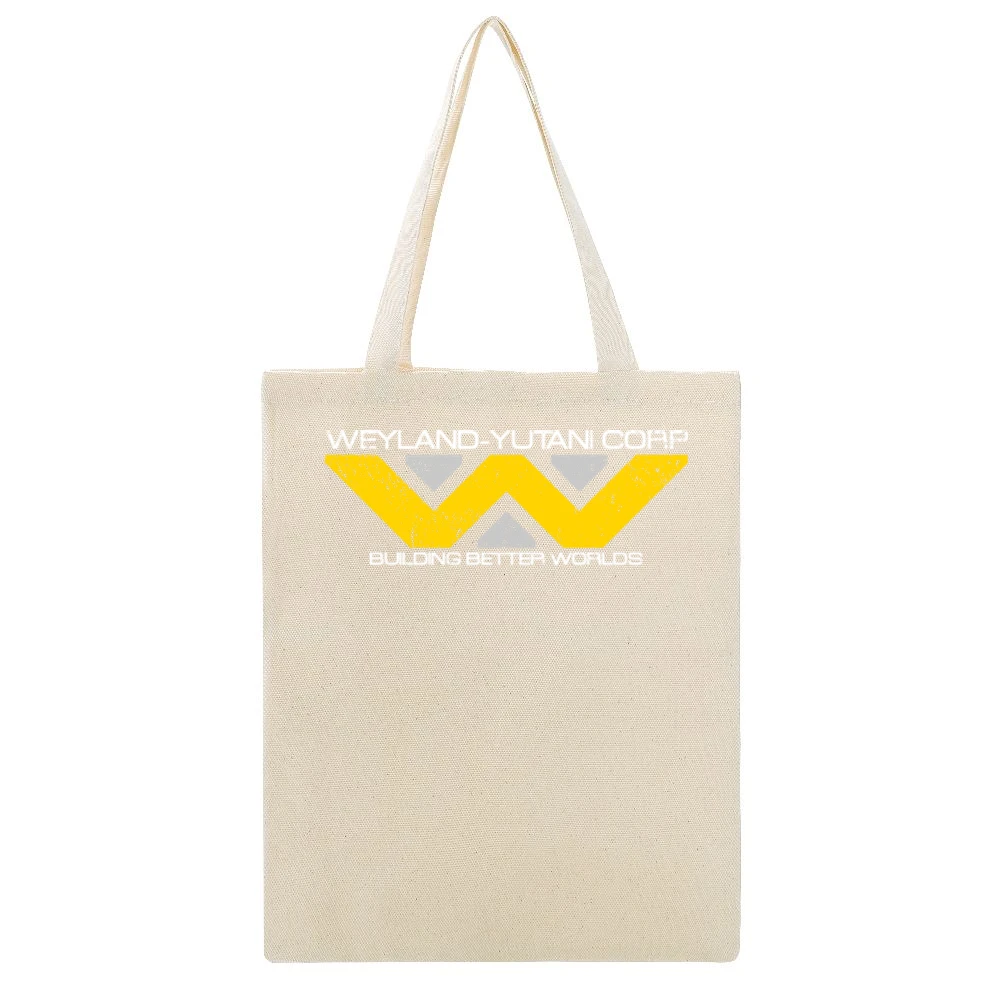 Weyland Yutani Corporation Alien Movies Science Fiction Distressed T S Beige Canvas Tote Shopping Bag