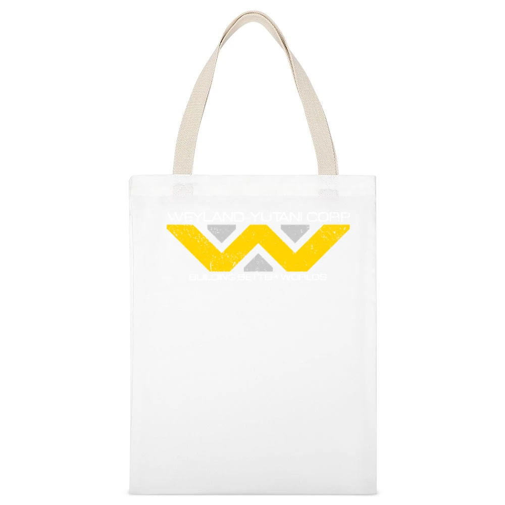 Weyland Yutani Corporation Alien Movies Science Fiction Distressed T S White Canvas Tote Shopping Bag