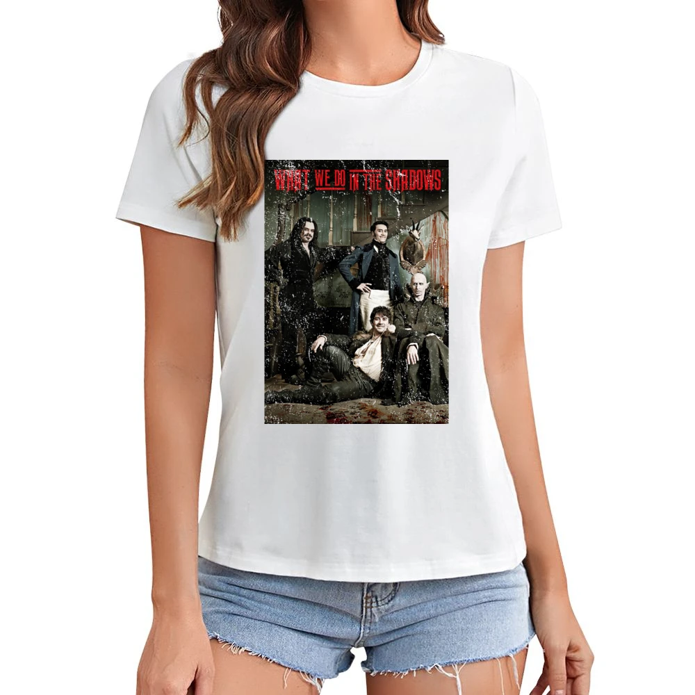 What We Do In The Shadows Movie Poster Funny Vampire Comedy Asian Size Women Ladies T-shirt
