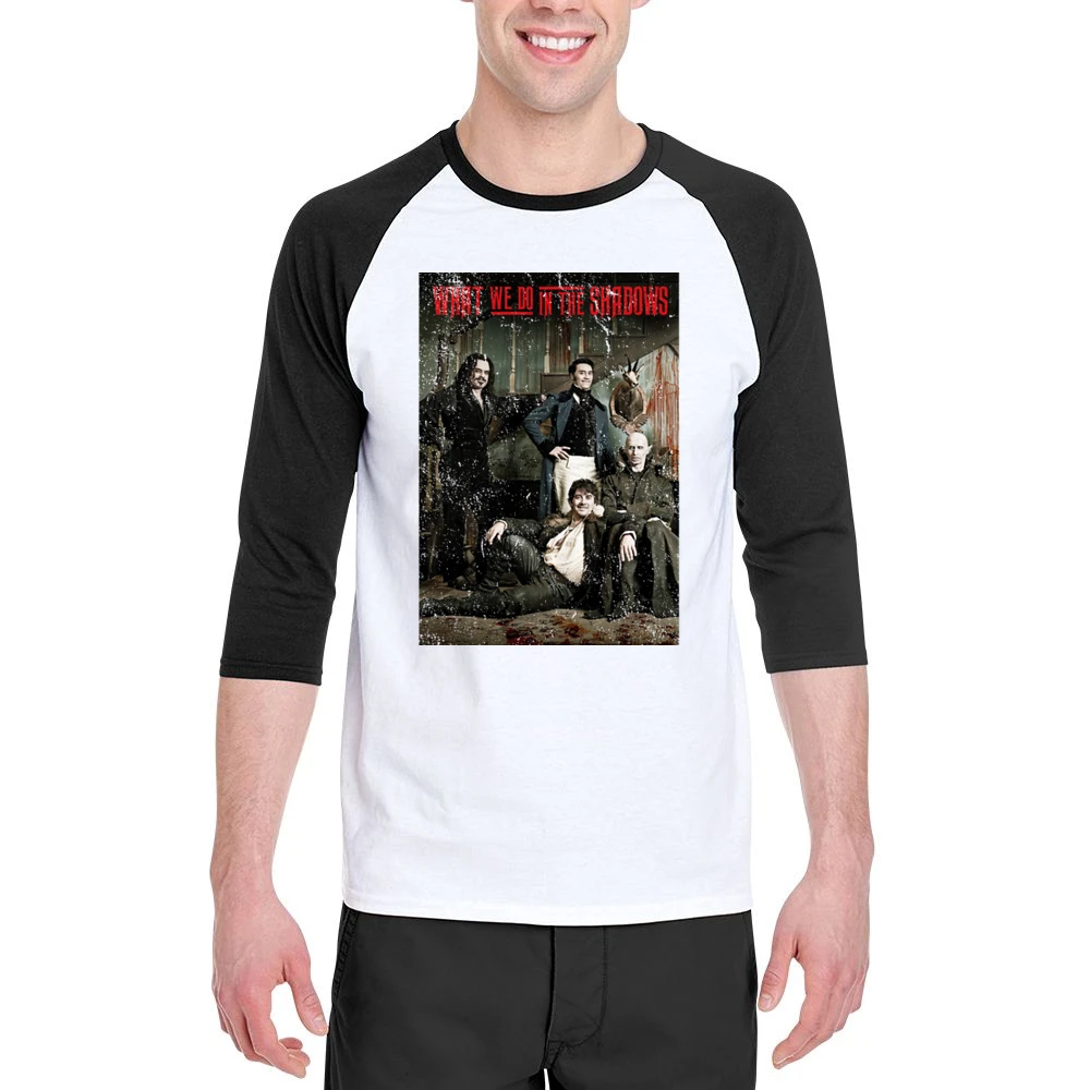 What We Do In The Shadows Movie Poster Funny Vampire Comedy Men 3/4 Sleeve T-Shirt