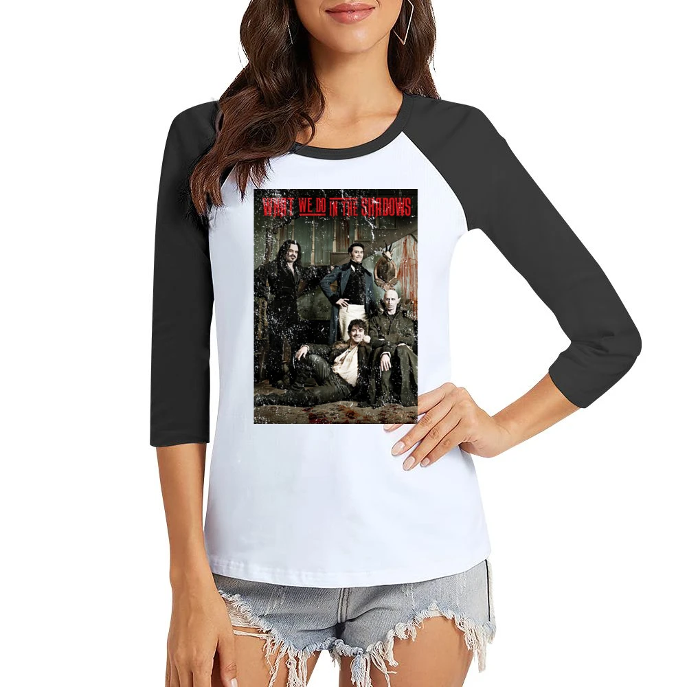 What We Do In The Shadows Movie Poster Funny Vampire Comedy Women Ladies 3-4 Sleeve T-Shirt
