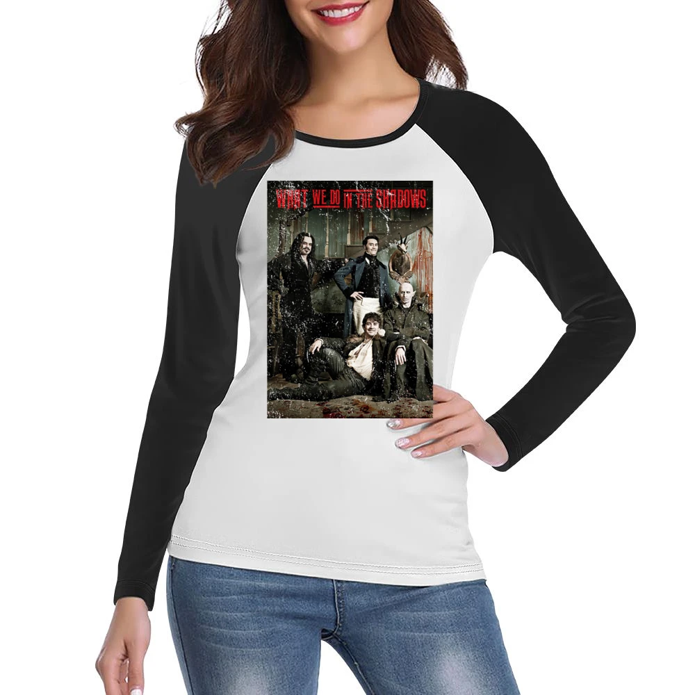 What We Do In The Shadows Movie Poster Funny Vampire Comedy Women Ladies Long Sleeve T-Shirt