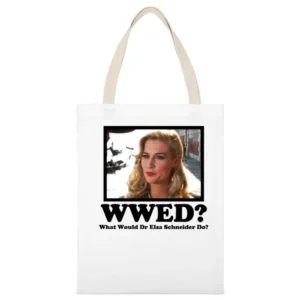 What Would Dr Elsa Schneider White Canvas Tote Shopping Bag