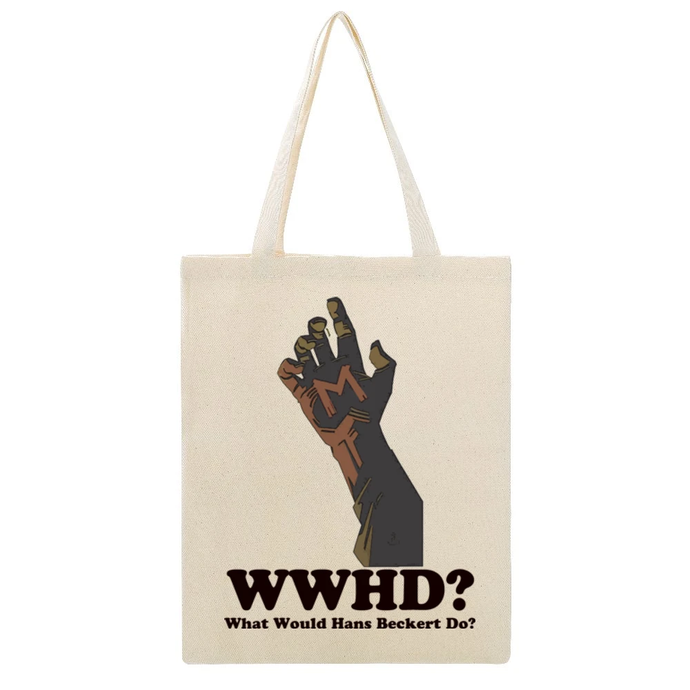What Would Hans Beckert Do Beige Canvas Tote Shopping Bag