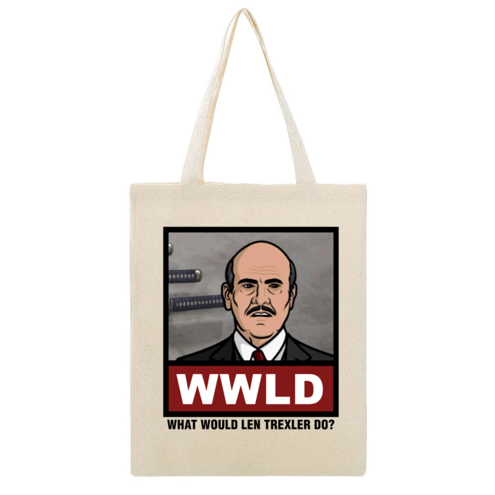 What Would Larry Bloom Do WWLD Orange is the New Black Beige Canvas Tote Shopping Bag