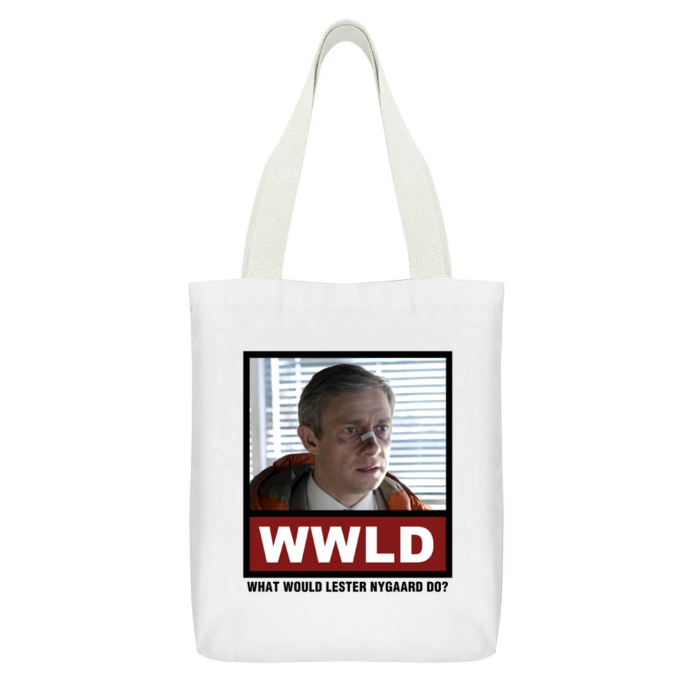 What Would Len Trexler Do WWLD Archer White Canvas Tote Shopping Bag With Interior Pocket