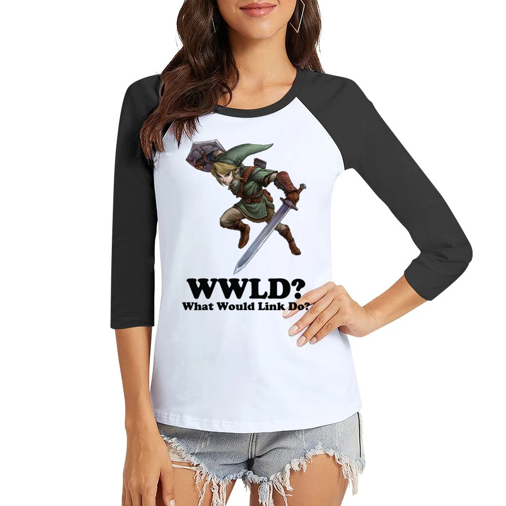 What Would Link Do Women Ladies 3-4 Sleeve T-Shirt
