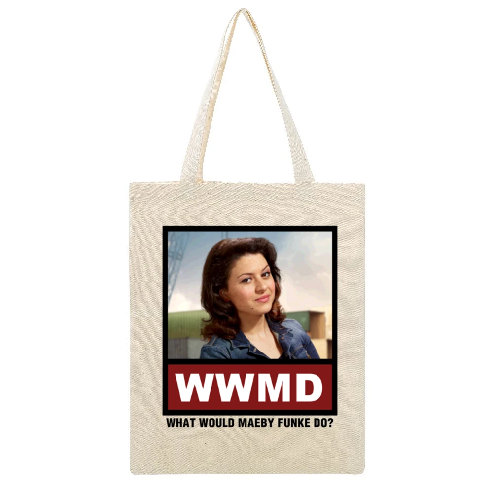 What Would Maeby Funke Do WWMD Arrested Development Beige Canvas Tote Shopping Bag