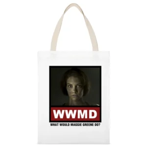 What Would Maggie Greene Do WWMD The Walking Dead White Canvas Tote Shopping Bag