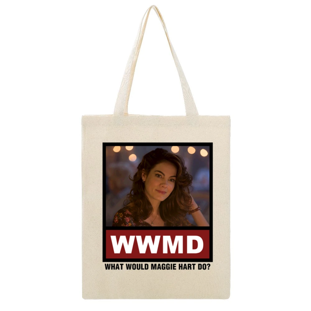 What Would Maggie Hart Do WWMD True Detective Beige Canvas Tote Shopping Bag