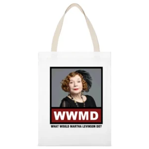 What Would Martha Levinson Do WWMD Downton Abbey White Canvas Tote Shopping Bag
