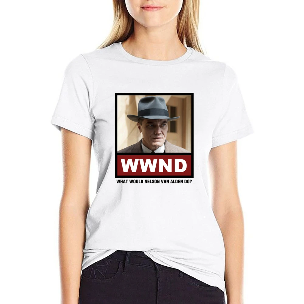 What Would Nelson Van Alden Do WWND Boardwalk Empire US Size Women Ladies T-shirt