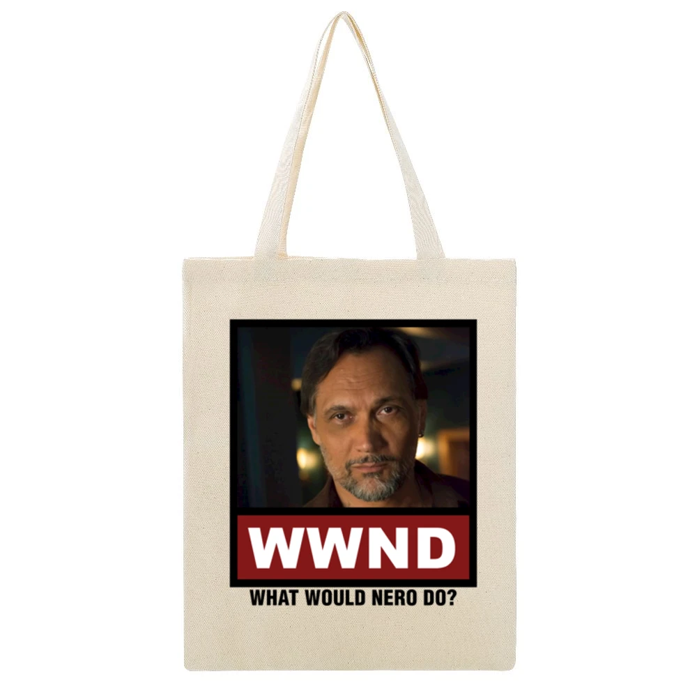 What Would Nero Do WWND Sons of Anarchy Beige Canvas Tote Shopping Bag