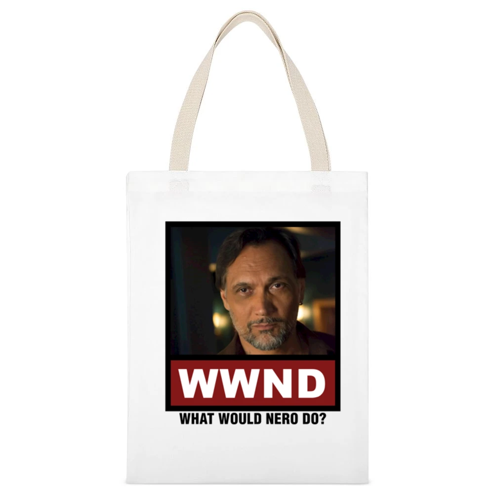 What Would Nero Do WWND Sons of Anarchy White Canvas Tote Shopping Bag