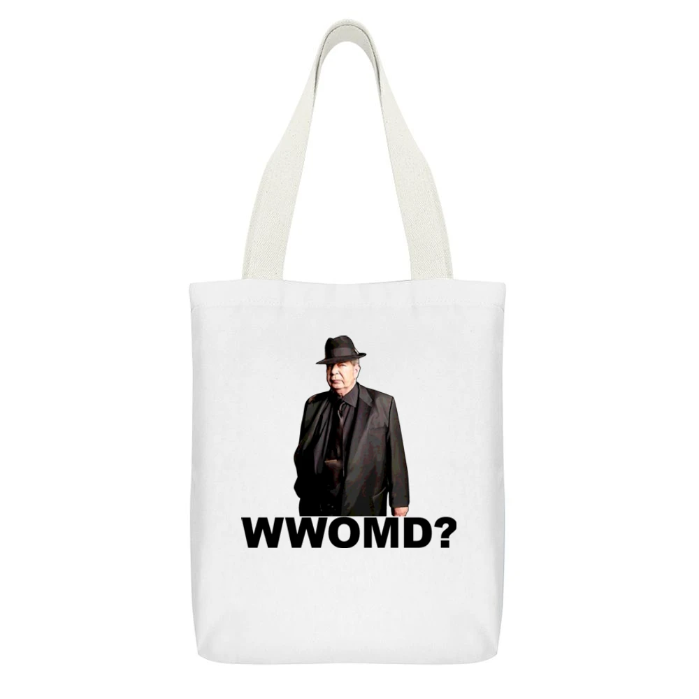 What Would Old Man Richard Harrison Do White Canvas Tote Shopping Bag With Interior Pocket