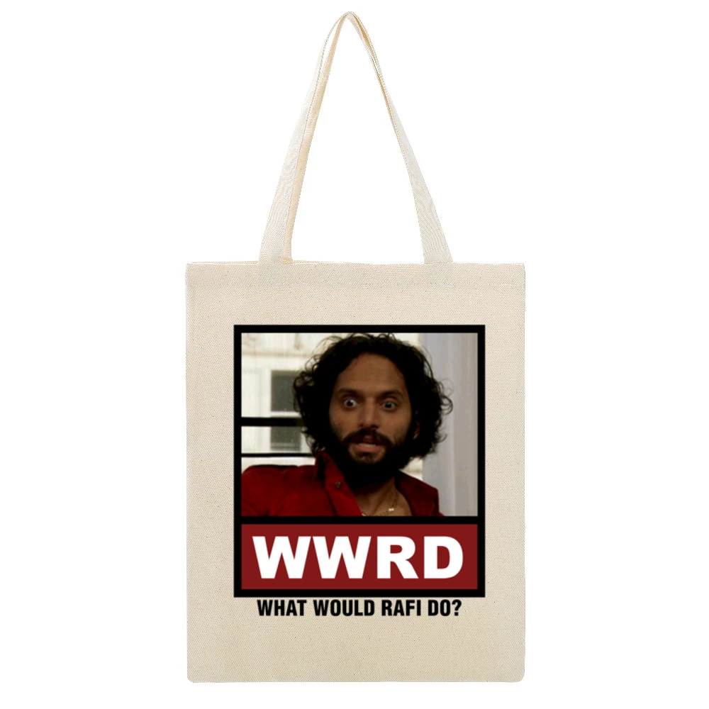 What Would Rafi Do WWRD The League Beige Canvas Tote Shopping Bag