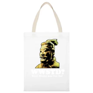 What Would Sun Tzu Do White Canvas Tote Shopping Bag