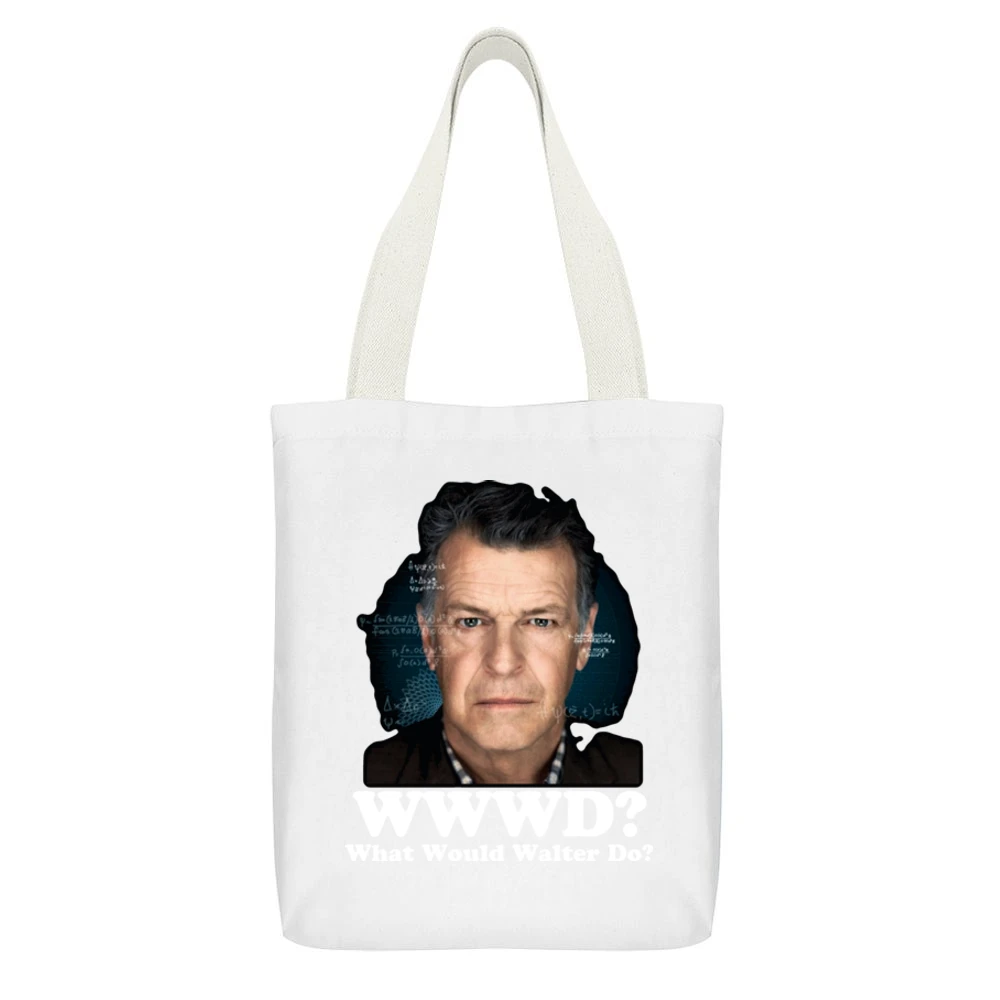 What Would Walter Do Fringe Tv White Canvas Tote Shopping Bag With Interior Pocket