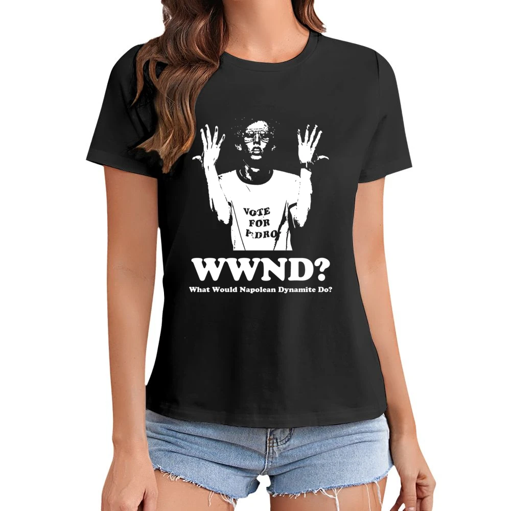 What would Napolean Dynamite Do Asian Size Women Ladies T-shirt